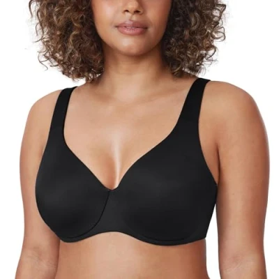 Abbildung von DELIMIRA AISILIN Damen Minimizer BH mit Bügel ohne Polster Vollschalen Große Größen Unterwäsche Schwarz 95C