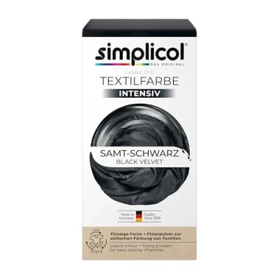 Abbildung von simplicol Textilfarbe intensiv, Samt Schwarz, All in 1 Komplettpackung, 399 g