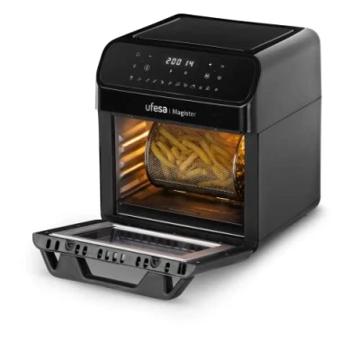 Abbildung von Ufesa Magister Heissluftfritteuse XXL, Airfryer 12 L, Programme, 200ºC Temperatur, Digitaler Touchscreen, 6 Zubehör Mit Drehspieß, 1850 W, BPAfrei, Amazon Exklusiv