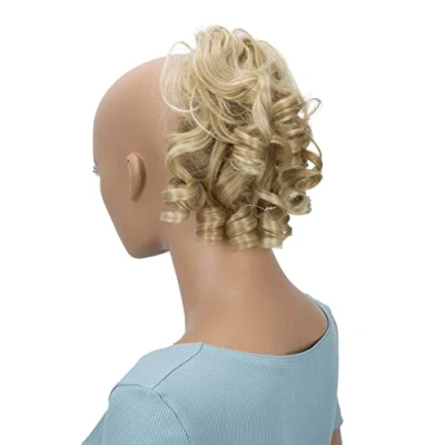 Abbildung von CAISHA Haarteil Haargummi Lena Hochsteckfrisuren Brautfrisuren Voluminös Gelockt Unordentlich Dutt Kunstfaser DM17cm Blond Mix G13L