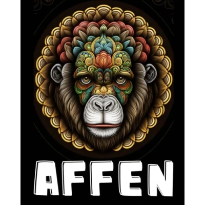 Abbildung von Affen Mandala Malbuch: Ein Ausmalbuch mit über 50 einzigartigen Designs von niedlichen Affen, zum Entspannen und Stressabbau, Malbuch ... entfalten einfach mal Abschalten