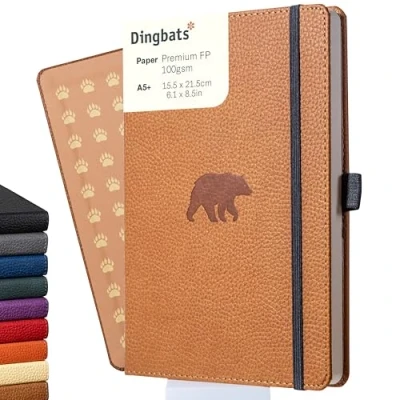 Abbildung von Dingbats* Tierwelt Notizbuch A5 Liniert Hardcover aus veganem Leder für Arbeit, Reisen, Uni mit elastischem Verschlussband