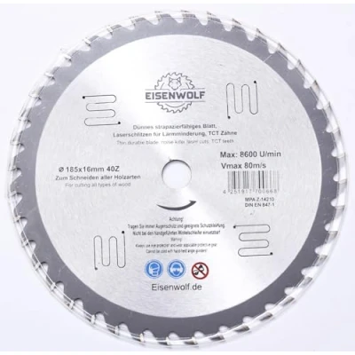 Abbildung von 185mm Sägeblatt Kreissägeblatt für Holz 185 x 20 16 mm 40 Zähne