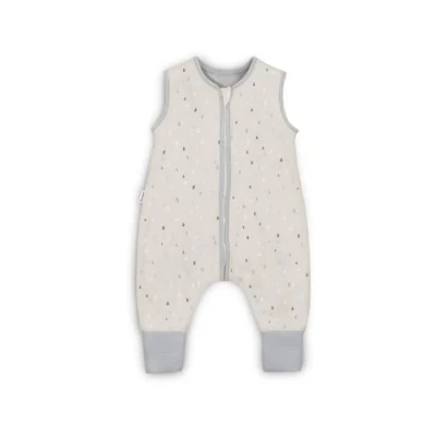 Abbildung von Ehrenkind® Baby Sommerschlafsack mit Füßen 1.0 Tog aus weicher OEKO TEX zertifizierter Bio Baumwolle Sommer Schlafsack Gr. 80 Natur Graue Tropfen 1