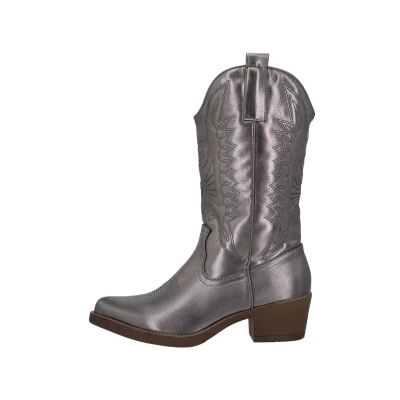 Abbildung von Elara Cowboy/Bikerboot, Damen, Größe: 39, Silberfarben Schuhe