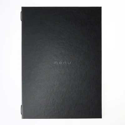 Abbildung von DAG Style, Speisekarte Restaurant A4 Linie Italy, Menü mit Aufschrift &quot;Menü&quot;, Farbe Schwarz Satin, PU, 100% Made in Italy