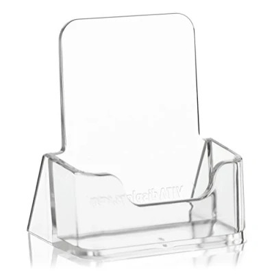 Abbildung von 10 Stück VITAdisplays Visitenkartenhalter, Visitenkartenständer, Visitenkarten Aufsteller, Hochformat, transparent