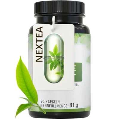 Abbildung von NEXTEA Die verbesserte Formel 2025 hochdosiert, Grüntee Extrakt Kapseln, 2.259 mg Grüner Tee pro Tagesdosis mit 339 EGCG und 1.130 Polyphenole, 90 Kapseln