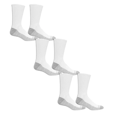 Abbildung von Fruit of the Loom Herren Lightweight Sports Crew (6 Pack) Lässige Socke, Weiss/opulenter Garten, 37.5 46 EU (6er