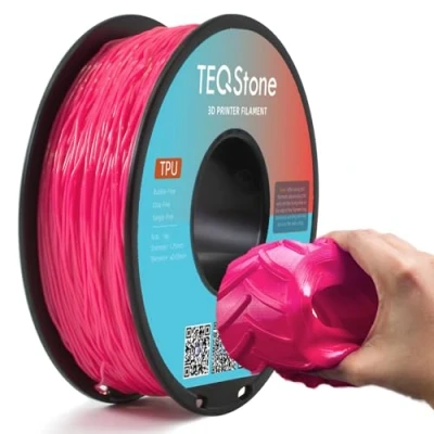 Abbildung von TEQStone TPU Filament 1.75mm Neu Rosa 1Kg Spule 95A Flexibel Weiches 3D Drucker Maßgenauigkeit +/ 0.03mm Vakuumverpackung