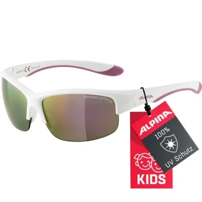 Abbildung von ALPINA FLEXXY YOUTH HR Verspiegelte und Bruchsichere Sonnenbrille Mit 100% UV Schutz Für Kinder, white purple matt, One Size