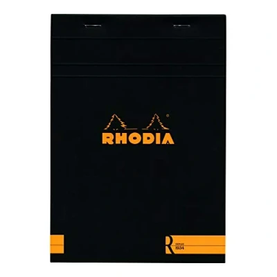 Abbildung von Rhodia 162012C Notizblock (DIN A5, 14,8 x 21 cm, liniert, 70 Blatt, praktisch und belastbar) 1 Stück schwarz