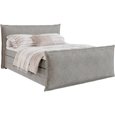 Abbildung von FORTE Boxspringbett "Harmonie inkl. Bettkasten und Topper, Kopf- Fußteil in Kissenoptik" den Breiten 140cm, 160cm 180cm erhältlich
