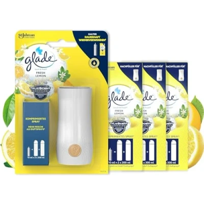 Abbildung von Glade Touch &amp; Fresh (Brise One Touch) Vorteilspack, Halter + Nachfüller (4 Stück), Lemon (Limone)