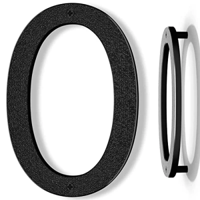 Abbildung von Yafimea Hausnummer Schwarz 20cm, Hausnummernschild Groß Mdoerne Aus ABS Kunststoff in 3D Optik, Ziffer 0