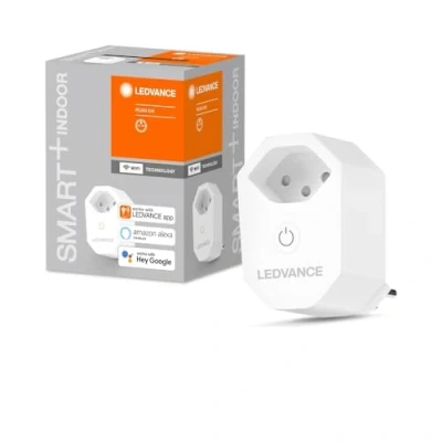 Abbildung von LEDVANCE Intelligente WLAN Steckdose, Wifi Steckdose mit Stromzähler für das SMART Home, kompatibel und steuerbar Google, Alexa oder per App, 2,4GHz, Version Schweiz/CH