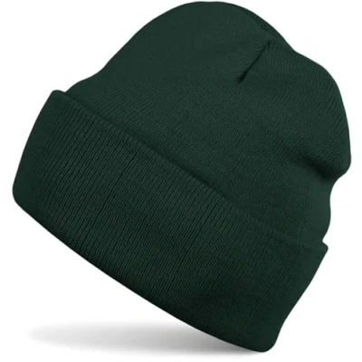 Abbildung von styleBREAKER Unisex Beanie Strickmütze Einfarbig, Feinstrick Mütze doppelt gestrickt, warme Winter Strickbeanie 04024029, Farbe:Dunkelgrün
