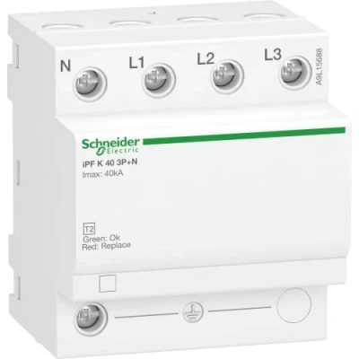 Abbildung von Schneider Electric A9L15688 Überspannungsableiter iPF K 40, Typ 2, 3P+N, Imax 40kA, In 15kA, TT &amp; TN S