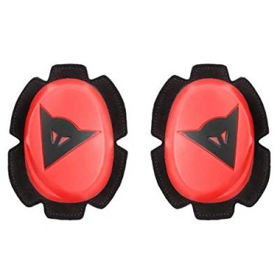 Abbildung von Dainese Pista Knee Slider, Polyurethan Motorradknie, Motorrad Knieschoner, Gleichmäßiger Kontakt mit Piste und Asphalt, Schieber Klettverschluss, Rot Fluo/Schwarz