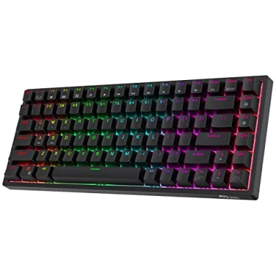 Abbildung von RK ROYAL KLUDGE RK84 Kabellose Bluetooth/2.4Ghz 75% RGB Mechanische Gaming Tastatur, DREI Modi anschließbare Tastatur mit Hot Swap fähigem Blauem Schalter, Schwarz