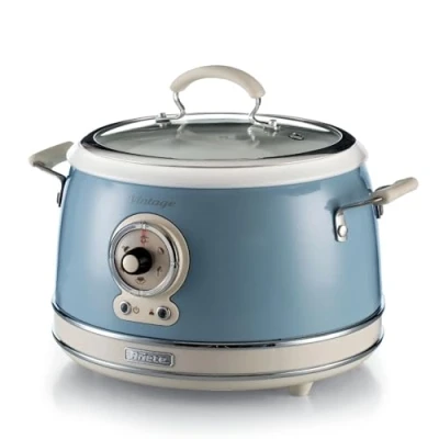Abbildung von Ariete 2904, Rice Cooker, Reiskocher Slow Dampfgarer, Vintage Linie, 3,5 l, antihaftbeschichtete Keramikbeschichtung, 650 W, Pastellblau