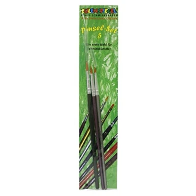 Abbildung von Eulenspiegel 955550 Profi Pinsel Set 5, 3 Kunstfaserpinsel, Schmink Pinsel, Face und Bodypainting