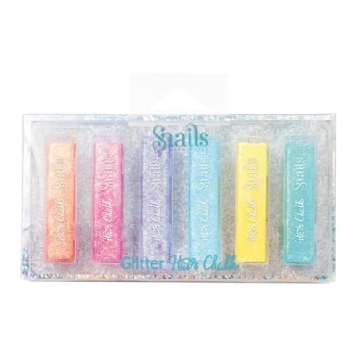 Abbildung von Snails 510425 Kinder Haarkreide Set Glitzer, 6 trendige Farben zum Haarefärben für ab Jahren
