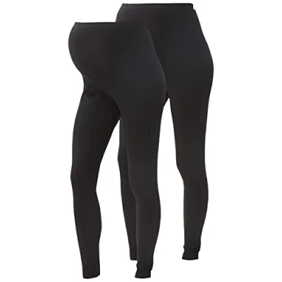 Abbildung von MAMALICIOUS Damen Mllea Org Long 2pack A. O. Noos Umstandsleggings, Schwarz (Black Pack: Black), XS EU