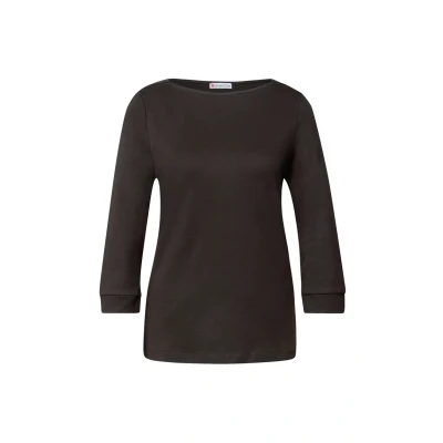 Abbildung von Street One Basic Uboot Langarmshirt, Damen, Größe: 42, Braun