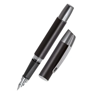 Abbildung von Online Campus Colour Line Tinten Füller für Rechtshänder ergonomisches Griffstück Standard Tintenpatronen mit hochwertiger Feder Iridiumfeder M, Farbe schwarz, 1 Stück (1er Pack)