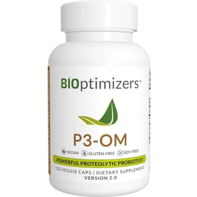 Abbildung von BiOptimizers P3 OM Bio Kultur für Frauen und Männer Patentierter Einzelstamm vom Arzt formuliert keine Kühlung erforderlich (120 Kapsel)