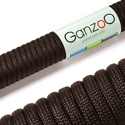 Abbildung von Ganzoo Paracord 550 Seil Schokolade 4mm Schnur Typ 3, Nylon &amp; Polyester, ideal für Basteln von Hundeleine Halsband Armband/Camping Survival und Outdoor 3 Meter Allzweckseil 7 Innenstränge