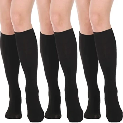 Abbildung von DRESHOW 3 Paar Damen Mädchen Kniestrümpfe Sportsocken Strümpfe Laufsocken Volleyball Cosplay Streifen Strumpf