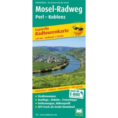 Abbildung von Mosel Radweg, Perl Koblenz: Leporello Radtourenkarte mit Ausflugszielen, Einkehr &amp; Freizeittipps, wetterfest, reißfest, abwischbar, GPS genau. 1:50000 (Leporello Radtourenkarte: LEP RK)