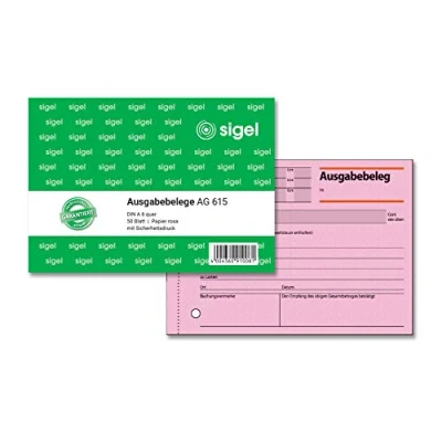 Abbildung von SIGEL AG615 Ausgabebeleg A6 quer, 50 Blatt, 1 Stück, aus nachhaltigem Papier
