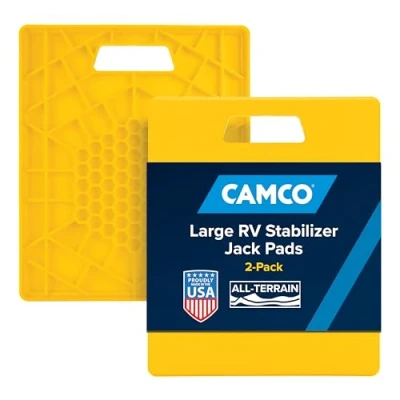 Abbildung von Camco 44541 Große Unterlegplatten für Wagenheber und Wohnwagenstützen, 2 Stück