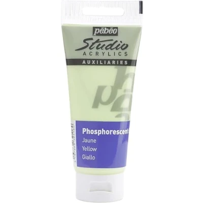 Abbildung von Pébéo Studio Acryl 100 ml Phosphoreszierendes Gel Gelb Bindemittel Autolumineszierende Phosphoreszierende Malerei