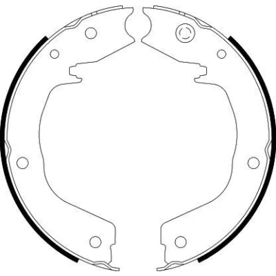 Abbildung von HELLA 8DA 355 050 701 Handbremsbeläge ohne Handbremshebel MITSUBISHI: PAJERO 4, 3