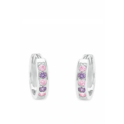 Abbildung von Amor Creolen 925 Sterling Silber Mädchen Kinder Ohrschmuck, mit Zirkonia synth., 1,2 cm, Silber, Kommt in Schmuck Geschenk Box,