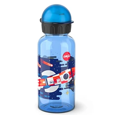 Abbildung von Emsa N30513 Kids Tritan Trinkflasche Fassungsvermögen: 0,4 Liter 100% sicher/praktisch/hygienisch/dicht/unbedenklich cleverer Trinkverschluss robust Design: Space