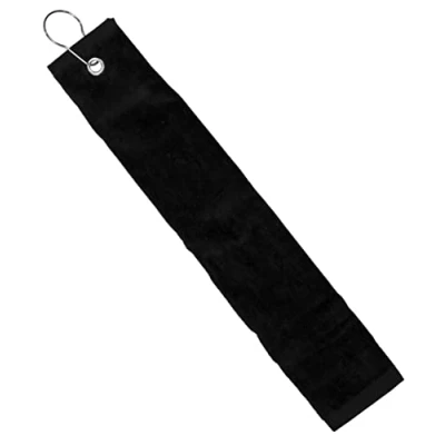 Abbildung von Longridge dreifach gefaltetes Golfhandtuch Schwarz