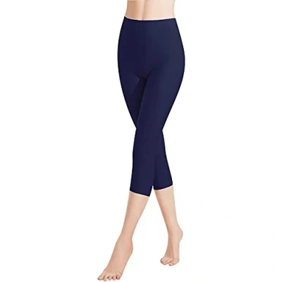 Abbildung von Libella 1er Pack Damen Leggings 3/4 Hose aus Baumwolle Capri mit Hohe Taille bunt Slim Fit Fitnesshose Mehrfarbig 4161 Marineblau XXL