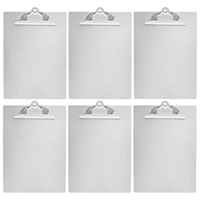 Abbildung von Amazon Basics Klemmbrett, Aluminium, US Letter Format, Standard Klemme, 6Stück, Silber