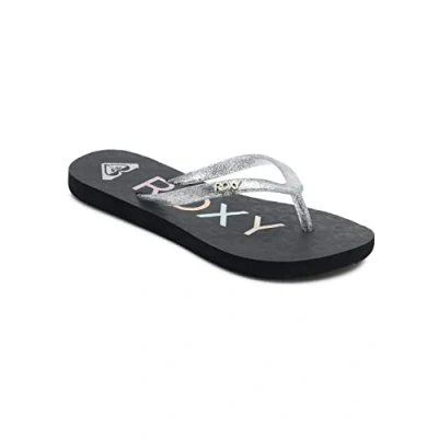 Abbildung von Roxy VIVA Sparkle Zehentrenner für Kinder, Größe: 37, Black/met silver Schuhe