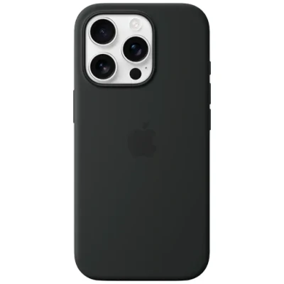 Abbildung von Apple iPhone 16 Pro Hülle MagSafe Silikon Original Soft Case/Backcover Handyhülle Schwarz