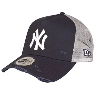 Abbildung von New Era York Yankees Navy MLB Distressed A Frame Adjustable Trucker Cap One Size