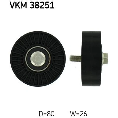 Abbildung von SKF VKM 38251 Umlenkrolle mit Befestigungsmaterial BMW: 5 Saloon, Touring, 3 Saloon
