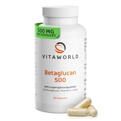 Abbildung von vitaworld Betaglucan 500 mg, Aus Reinzuchthefe, 1,3/1,6 Beta D Glucan, Vegan, 90 Kapseln