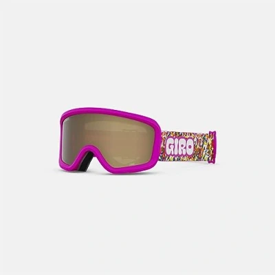 Abbildung von Giro Chico 2.0 Skibrille für Kleinkinder, Snowboardbrille Kinder, Jungen und Mädchen von 2 4 Jahren, pinkes Band mit bernsteinfarbener Linse