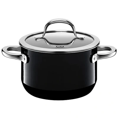 Abbildung von Silit Passion Black Kochtopf hoch 24cm, Glasdeckel, Fleischtopf 6,4l, Silargan Funktionskeramik, Topf Induktion, schwarz